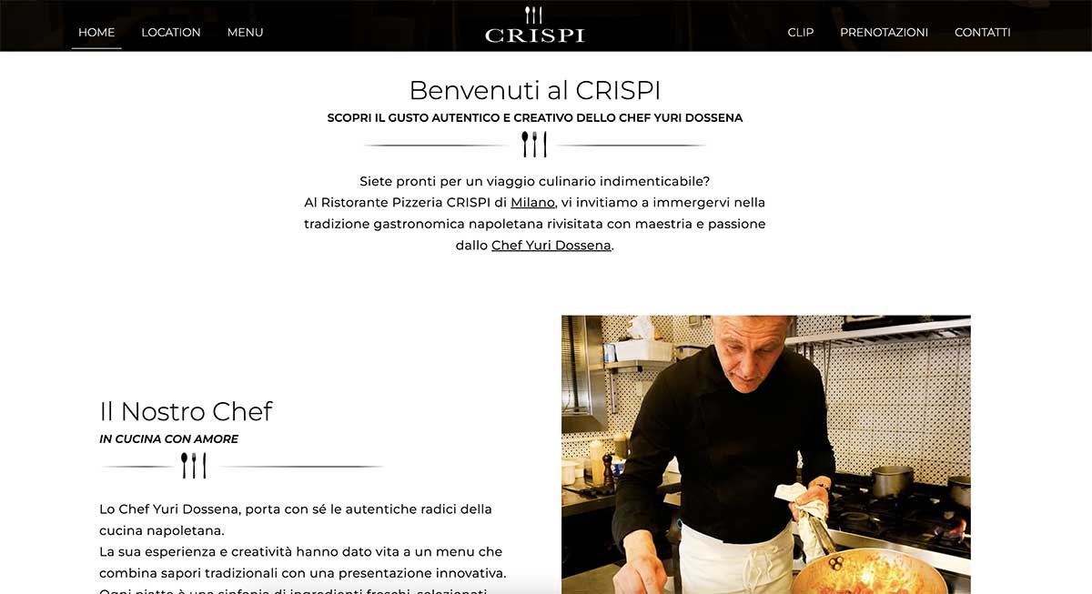 Nuovo Sito Web per il Ristorante Crispi di Milano