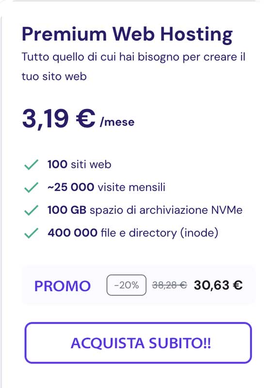 Promo hosting web